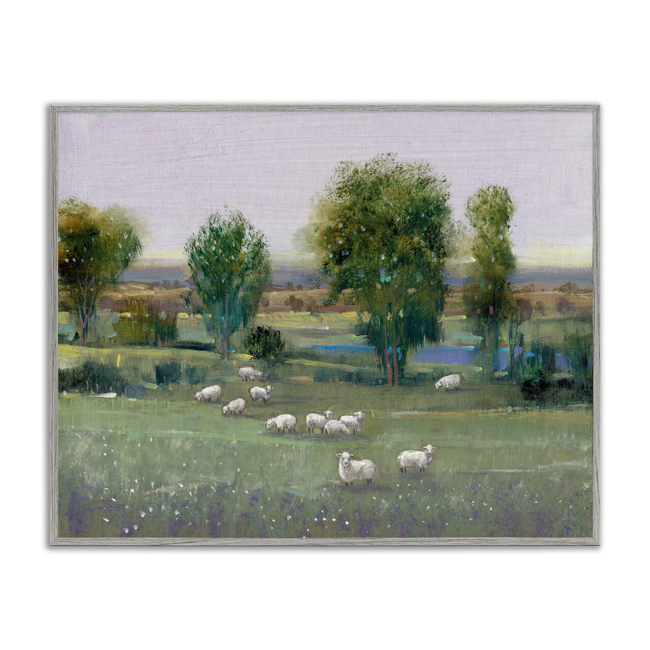 Stupell Industries Sheep in Pasture Overlook Framed Giclee By Tim OToole